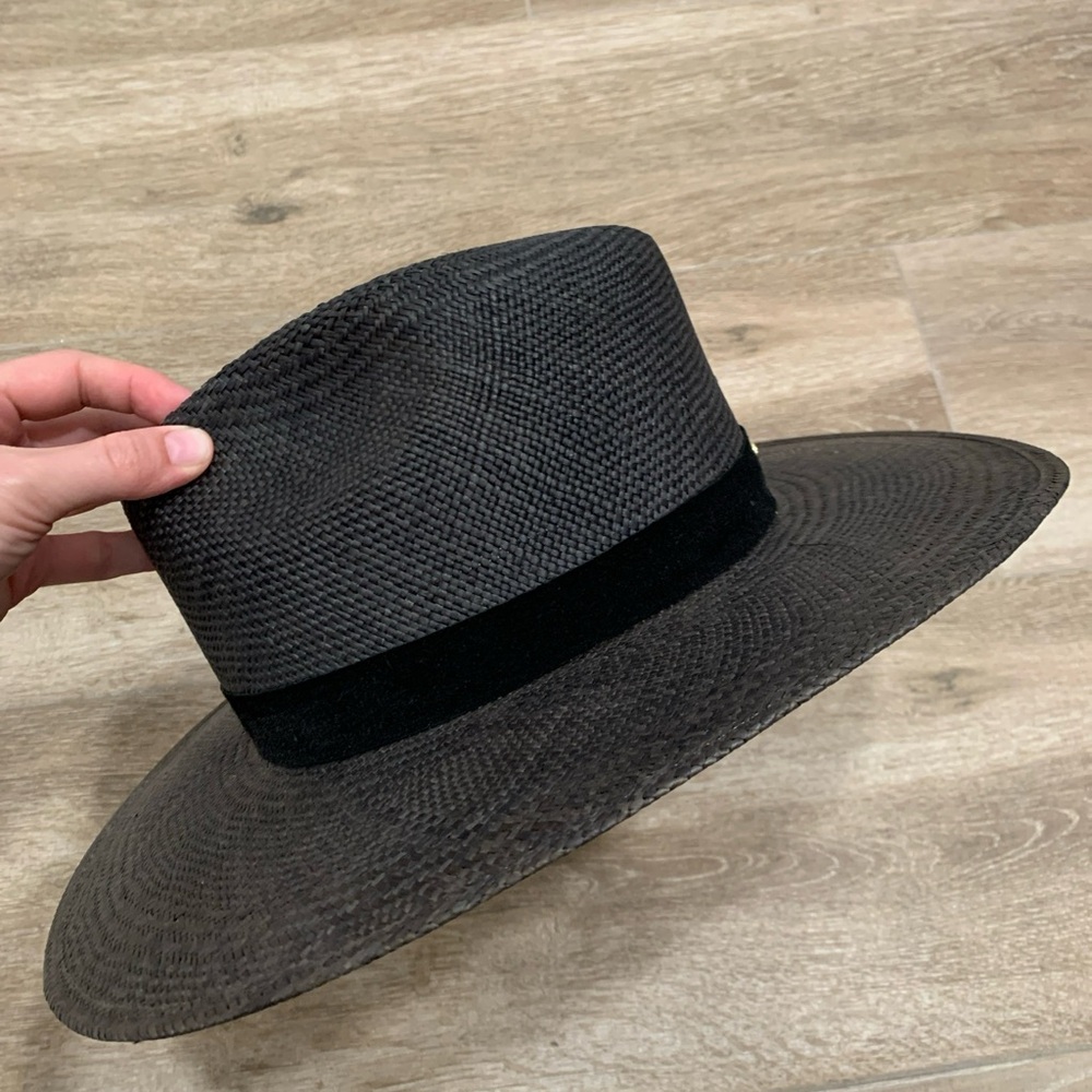 Janessa Leone Black Wide-Brim Hat